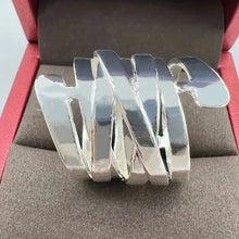 2025 New Korean Style Creative Copper Ring Women's Exaggerated Fashion Smooth Multi Layer Wrapped  Geometric Lines