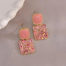 925 Silver Needle Korean Fashion Colorful Cube Crystal Earrings For Women Jewelry 2024 Trending New Sweet Zircon Stud Earrings