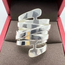 2025 New Korean Style Creative Copper Ring Women's Exaggerated Fashion Smooth Multi Layer Wrapped  Geometric Lines