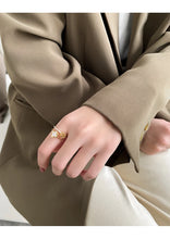 2025 Classic Design Double Layer Flower Shape Gold Color Open Ring Luxury Accessories for Korean Fashion Jewelry Girls' Fingers