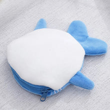 Plush Grey Small Whales Coin Purse Cute Zipper Women's Coin Wallet Shark Shape Girls Earphone Money Storage Bag Key Bag Purse
