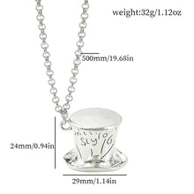 Alice in Wonderland Vintage Hat Pendant Link Chain Necklace Alloy Pendant Jewelry Accesories For Women Jewelry Gift