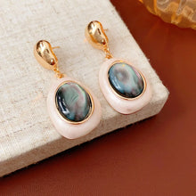 Oil-drop Oval Resin Earrings for Women 2025  Korean Fashion French Retro Earrings Versatile High-end Luxury Designer Jewelry