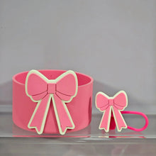 Cute Bow Silicone Boot Bottom Sleeve Cover for Stanley Tumbler Cup Protection Case 10mm Straw Covers Cap For Stanley Cup