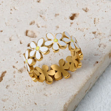 Korean Fashion Little Daisy Rings for Women Girl Fresh Style Accessories Fancy Cute Stainless Steel Ring Gift Statement Jewelry