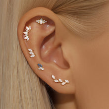 CANNER 1PC Horse Eye Heart-shaped Flat Head Cartilage Piercing Stud Earring Women 925 Sterling Silver Geometric Zircon Earring