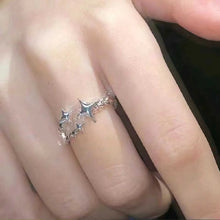 2025 New Korean Silver Color Four Pointed Star Rings For Women Simple Y2k Cross Star Opening Adjustable Finger Ring Jewelry Gift