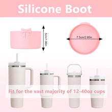 9pcs Tumbler Cup Accessories Set Includes Spill Proof Stopper Straw Bow Charm Chain Silicone Boot Straw Cover for Stanley Cup