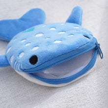 Plush Grey Small Whales Coin Purse Cute Zipper Women's Coin Wallet Shark Shape Girls Earphone Money Storage Bag Key Bag Purse
