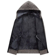 Winter Men Sweatercoat Hooded knit Cardigan Coat Men's Fleece Knitted Sweater Jackets Casual Solid Cardigan Sweater Man Clothes