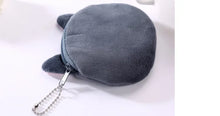 Plush Grey Small Whales Coin Purse Cute Zipper Women's Coin Wallet Shark Shape Girls Earphone Money Storage Bag Key Bag Purse