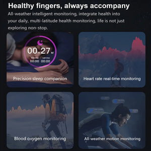 llNuyoah New Smart Ring SR06 with Charging Case for Men Women Heart Rate and Blood Oxygen Monitor IP68 & 5ATM Waterproof Sport