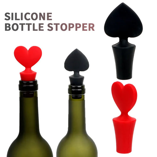 Wine Beer Bottle Stopper Creative Silicone Bar Tools Red Heart Cork Drink Sealer Plug Bar Seal Red Wine Stopper Kitchen Bar Tool