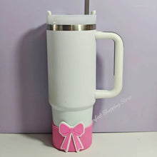 Cute Bow Silicone Boot Bottom Sleeve Cover for Stanley Tumbler Cup Protection Case 10mm Straw Covers Cap For Stanley Cup