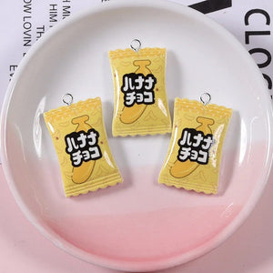 10Pcs Cute Simulated Candy Biscuit Potato Chips Resin Charms for Earrings Bracelets Necklace Keychain Pendants Jewelrry Making