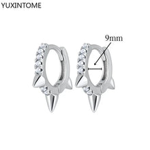 925 Sterling Silver Ear Needle Fashion Hoop Earrings White Crystal Luxury Women's Silver Earrings Wedding Women's Jewelry Gift