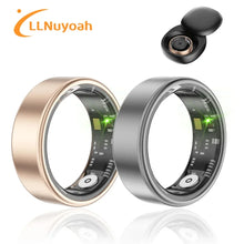 llNuyoah New Smart Ring SR06 with Charging Case for Men Women Heart Rate and Blood Oxygen Monitor IP68 & 5ATM Waterproof Sport