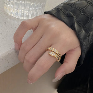 Korea New Style Snake Ring for Women Fashion Exquisite Open Ring Elegant Ladies Banquet Jewelry