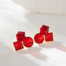 925 Silver Needle Korean Fashion Colorful Cube Crystal Earrings For Women Jewelry 2024 Trending New Sweet Zircon Stud Earrings