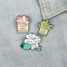 Fashion Cartoon Gardening Badge Plant Brooch Floral Plant Enamel Pin Travel Commemorative Collar Brooch Jewelry Accessories