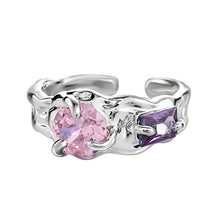 Korean version of ring for women wholesale color zircon niche design, light luxury, sweet and cool style, versatile open ring