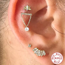 CANNER 1PC Real 925 Silver Stud Earring Small Zircon Earrings For Women Ear Bone Nail Lip Piercing Body Wedding Gifts Jewelry