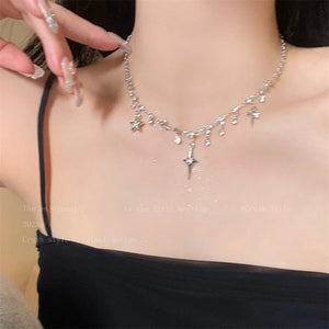 Trending Style Shiny Pendant Necklace For Women Korean Fashion Sweet Clavicle Chains Choker Wedding Party Birthday Gifts Jewеlry