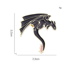 Cute Dragon Enamel Pin Black White Monster Brooches Shirt Lapel Bag Badge Cartoon Jewelry Gift for Friends Kids