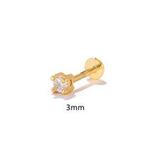 1PCS Piercing Earrings 925 Sterling Silver Stud Earring For Women Bling Zircon 1.5MM/2MM/2.5MM Cartilage Pendientes Fine Jewerly