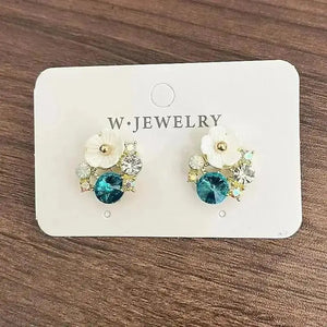 925 Silver Needle Korean Fashion Colorful Cube Crystal Earrings For Women Jewelry 2024 Trending New Sweet Zircon Stud Earrings