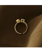 2025 Classic Design Double Layer Flower Shape Gold Color Open Ring Luxury Accessories for Korean Fashion Jewelry Girls' Fingers