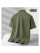 Summer Short Sleeve Shirt Men 100 Cotton Refreshing Breathable Sweat Absorbing Shirt Climbing Work Clothes Pocket Fishing Shirt