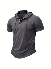 Men's T Shirt Summer Slim Fitness Hooded Short-Sleeved Tees Male Lightweight Hoodie Fitness Breathable Sports Tops