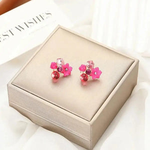 925 Silver Needle Korean Fashion Colorful Cube Crystal Earrings For Women Jewelry 2024 Trending New Sweet Zircon Stud Earrings