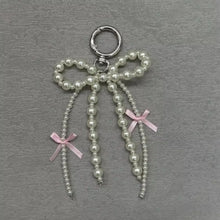 2025 New Korean Fashion Sweet Pearl Bow Keychain Heart Pendant Keyring Y2K Ins Aesthetic Holder for Girl Bag Pendant Accessories