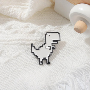 recreational pixel style dinosaur carton metal design Badges Brooch Enamel Pins label Bag Backpack hat Jewelry gift