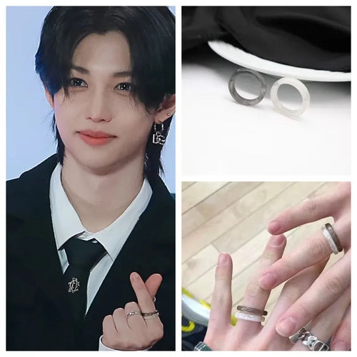 2023 Korean Wave New Stray Kids Felix Same Acrylic Resin Ring Color Ring INS Trend Y2K Style Accessories Jewelry Fans Gift