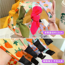 2023 Spring Korean Cloth Strawberry Rabbit Ear Bow Hairbands For Girl Children Fresh Color Cute Kawaii Head Band Accessories