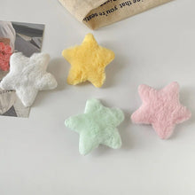 2023 Korean Japanese Sweet Plush Furry Solid Color Star Hairpin For Girl Kids Cute Kawaii Fairy Big Hairpin Fashion Accessories