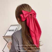 Solid Color Satin Ribbon Big Bows Hairpin Spring Clips Hair Accessories for Women Girls Trendy Korean Summer Headwear 2024