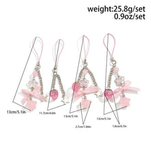 Ingemark 2025 New Korean Fashion Sweet Strawberry Bowknot Keychains Star Pendant Keyrings Ins Aesthetic Holder Bag Accessories