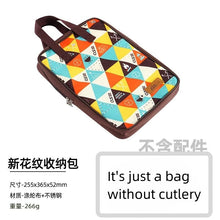 New CLS Outdoor Cookware Set Camping BBQ Handbag Stainless Steel Knives Cutting Board Picnic Storage Bag 식기 가방 Only The Package