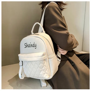 Embroidery Name Backpack Women's PU Bag Fashion Ladies Gift High Quality PU Backpack Personalized Girls Outdoor Small Backpack