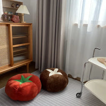 Thickened Cushion with Tomato-Shaped Pillow Vegetable Mushroom Persimmon Round Cushion Pad for Window Seat Pillows for Bedroom