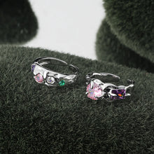 Korean version of ring for women wholesale color zircon niche design, light luxury, sweet and cool style, versatile open ring