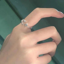 2025 New Korean Silver Color Four Pointed Star Rings For Women Simple Y2k Cross Star Opening Adjustable Finger Ring Jewelry Gift