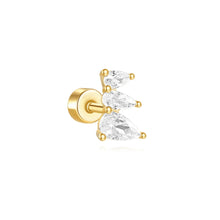 CANNER 1PC Horse Eye Heart-shaped Flat Head Cartilage Piercing Stud Earring Women 925 Sterling Silver Geometric Zircon Earring