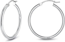 Fansilver S925 Sterling Silver Hoop Earrings 14K Gold Plated Hoop Earrings Hypoallergenic Lightweight Earrings for Women Girls