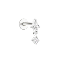CANNER 1PC Ins Simple Flat Head Pierced Stud Earring Women 925 Sterling Silver Ins Tassel Chain Marquise Earring Party Gift