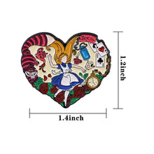 Alice in Wonderland Badges Lapel Pins for Backpacks Cute Enamel Pin Pines Brooches for Women Fashion Jewelry Accessories Gifts